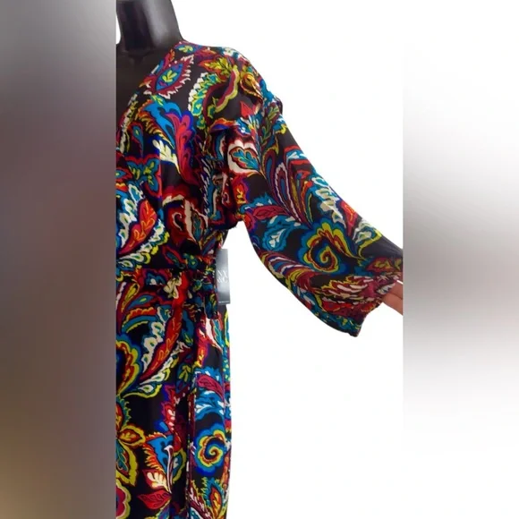 NY & Co PRINT WRAP DRESS XXL PIT TO PIT 20”-21” LENGTH 45” RETAIL $80 NWT - Picture 6 of 7